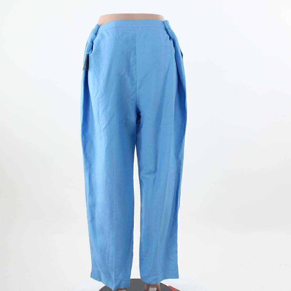 Kasper Mid-Rise Linen Blend Straight-Leg Pants - Picture 3 of 5